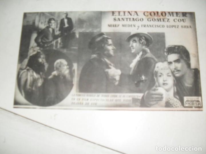 Cine: programa de mano DOBLE,con texto publicitario .titulo: EL CONDE DE MONTECRISTO(JORGE MISTRAL). - Foto 2