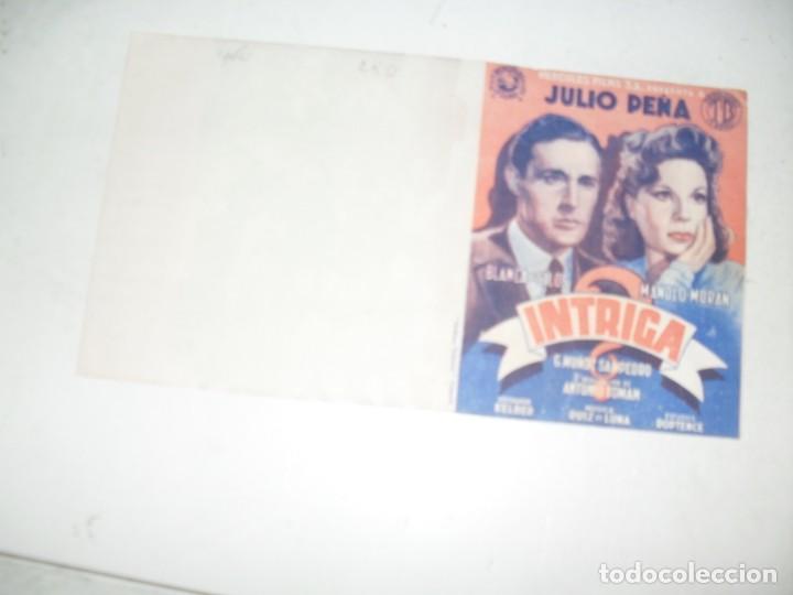 Cine: programa de mano DOBLE,con texto publicitario .titulo: INTRIGA (JULIO PE&Ntilde;A) - Foto 1