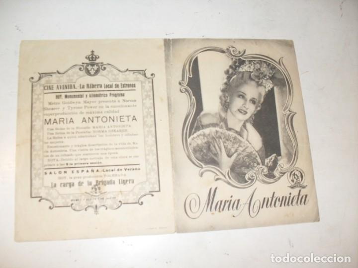 Cine: programa de mano DOBLE,con texto publicitario .titulo:MARIA ANTONIETA(TYRONE POWER) - Foto 2
