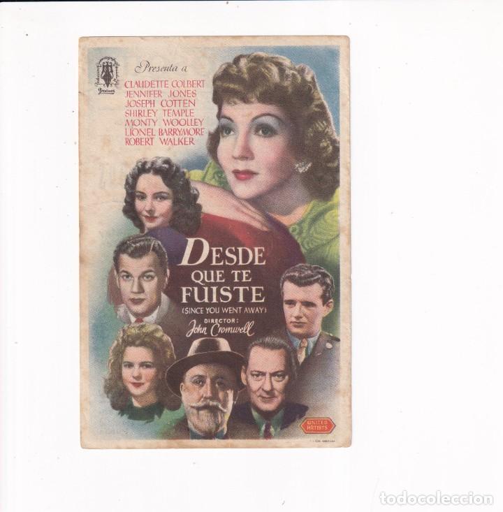 Cine: DESDE QUE TE FUISTE .- CLAUDETTE COLBERT - Foto 1