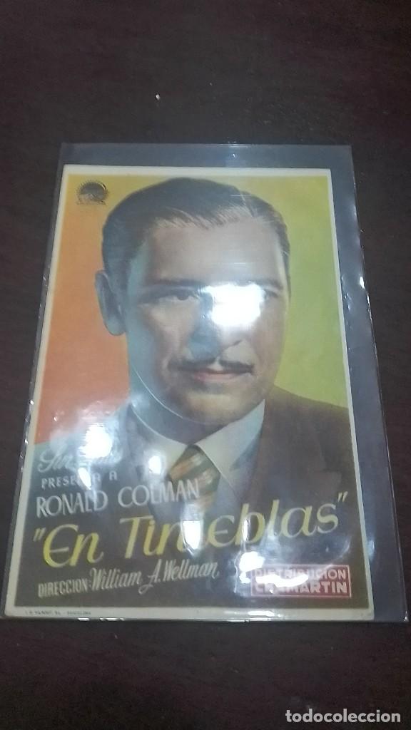 Cine: PROGRAMA O FOLLETO DE MANO DE CINE en tinieblas - Foto 1