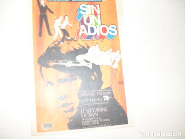 Cine: programa de mano sencillo,sin texto publicitario.titulo:SIN UN ADIOS(RAPHAEL). - Foto 1