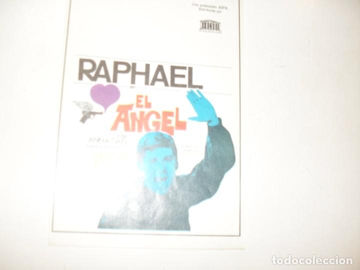 Cine: programa de mano sencillo,sin texto publicitario.titulo:EL ANGEL(RAPHAEL). - Foto 1