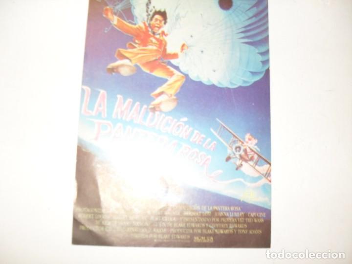 Cine: programa de mano sencillo,sin texto publicitario.titulo:LA MALDICION DE LA PANTERA ROSA(B EDWARDS). - Foto 1