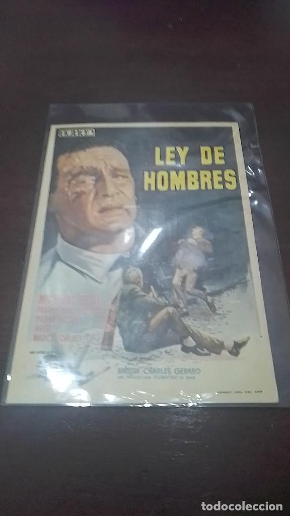 Cine: PROGRAMA O FOLLETO DE MANO DE CINE ley de hombres - Foto 1