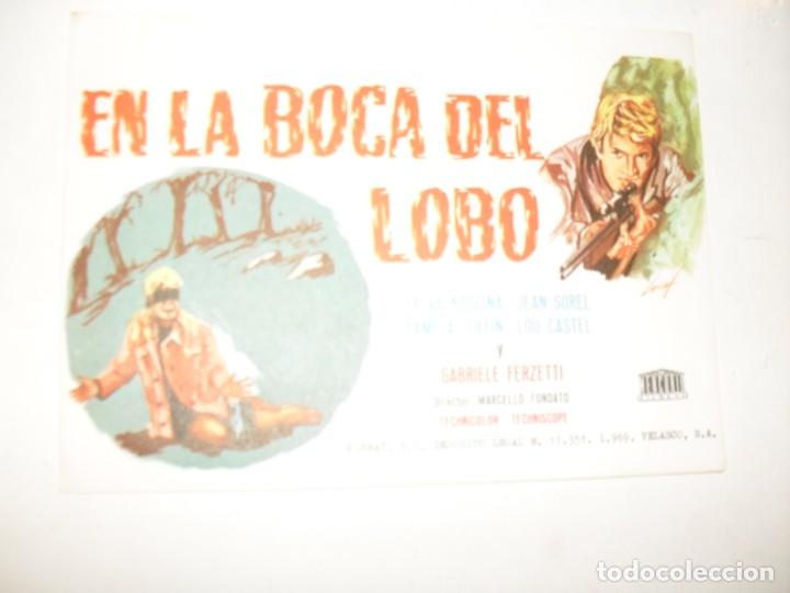 Cine: programa de mano sencillo,sin texto publicitario.titulo:EN LA BOCA DEL LOBO(SYLVA KOSCINA) - Foto 1
