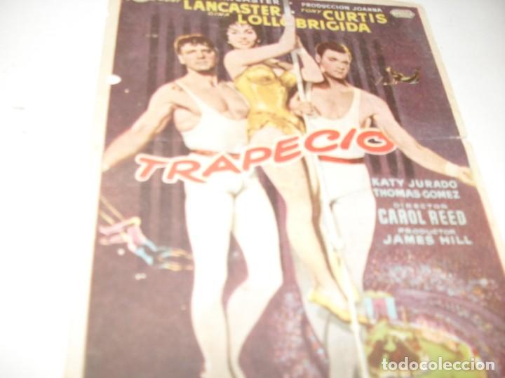 Cine: programa de mano sencillo,con texto publicitario.titulo:TRAPECIO(TONY CURTIS) - Foto 1