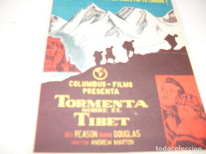 Cine: programa de mano sencillo,con texto publicitario.titulo:TORMENTA SOBRE EL TIBET(REX REASON) - Foto 1