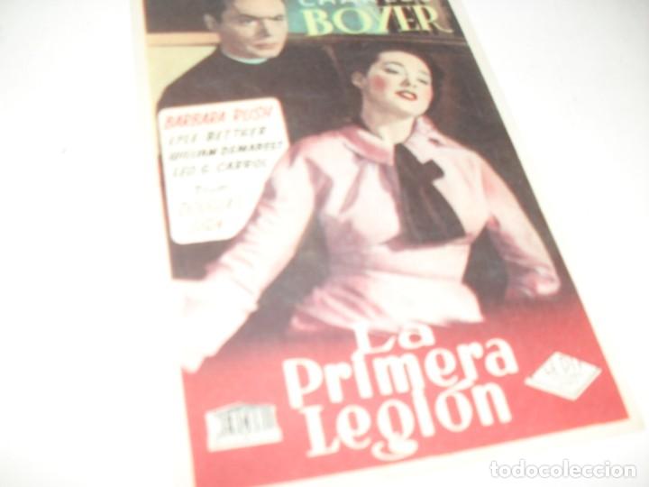 Cine: programa de mano sencillo,con texto publicitario.titulo:LA PRIMERA LEGION(CHARLES BOYER)