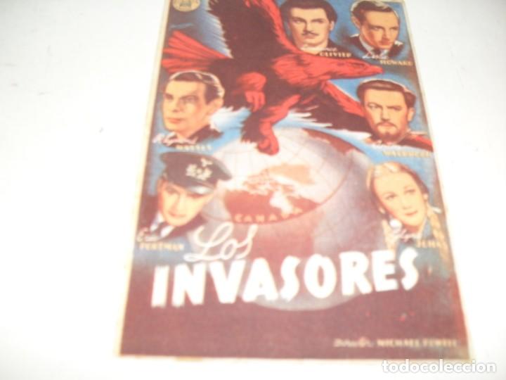 Cine: programa de mano sencillo,con texto publicitario.titulo:LOS INVASORES(MICHAEL POWELL) - Foto 1