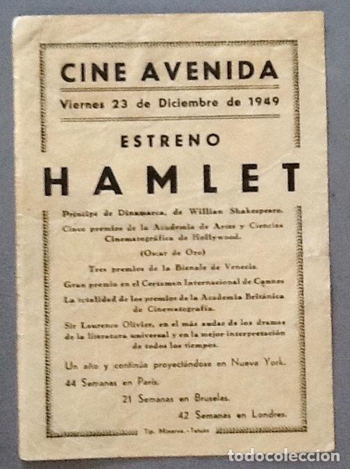 Cine: FOLLETO PROGRAMA CINE HAMLET . EL ENVIO ESTA INCLUIDO. - Foto 2