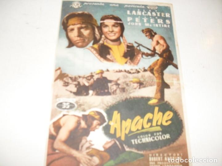 Cine: programa de mano sencillo,con texto publicitario.titulo:APACHE(BURT LANCASTER) - Foto 1