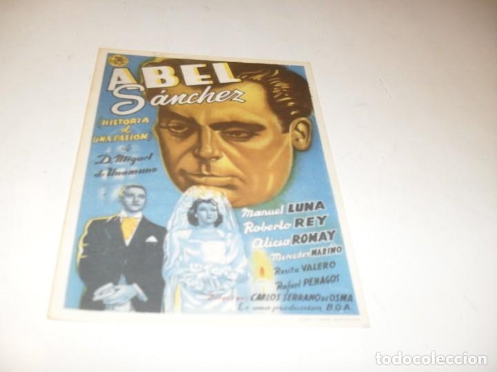 Cine: programa de mano sencillo,con texto publicitario.titulo:ABEL SANCHEZ(MANUEL LUNA) - Foto 1