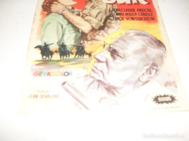 Cine: programa de mano sencillo,sin texto publicitario.titulo: ALERTA EN EL SUR(JEAN CLAUDE PASCAL) - Foto 1
