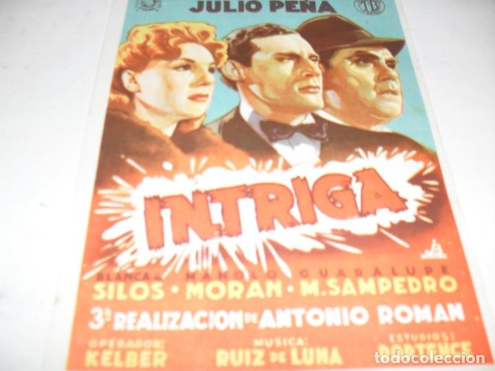 Cine: programa de mano GRANDE,sin texto publicitario.titulo:INTRIGA (JULIO PE&Ntilde;A) - Foto 1