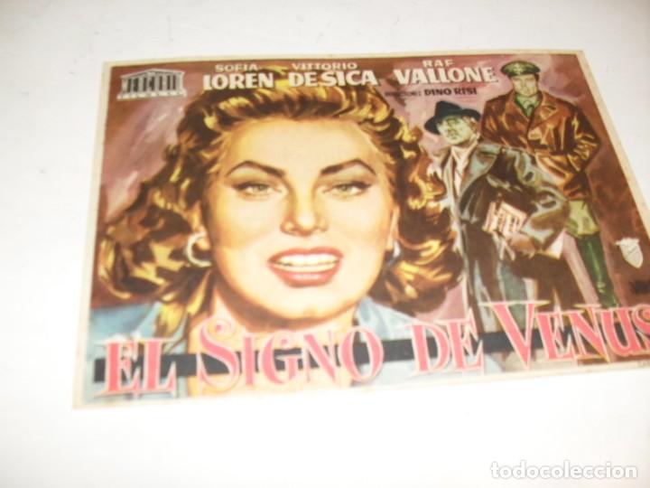 Cine: programa de mano GRANDE,con texto publicitario.titulo:EL SIGNO DE VENUS(SOFIA LOREN) - Foto 1