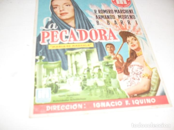 Cine: programa de mano GRANDE,con texto publicitario.titulo:LA PECADORA(CARMEN DE LIRIO) - Foto 1