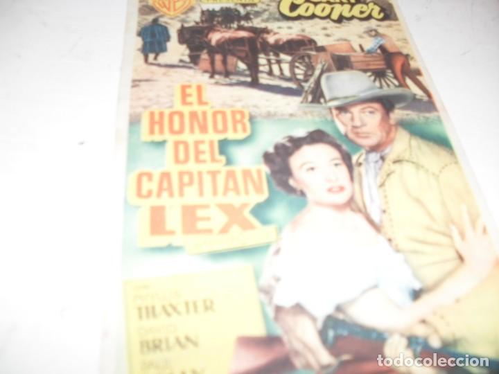 Cine: programa de mano GRANDE,con texto publicitario.titulo:EL HONOR DEL CAPITAN LEX(GARY COOPER) - Foto 1