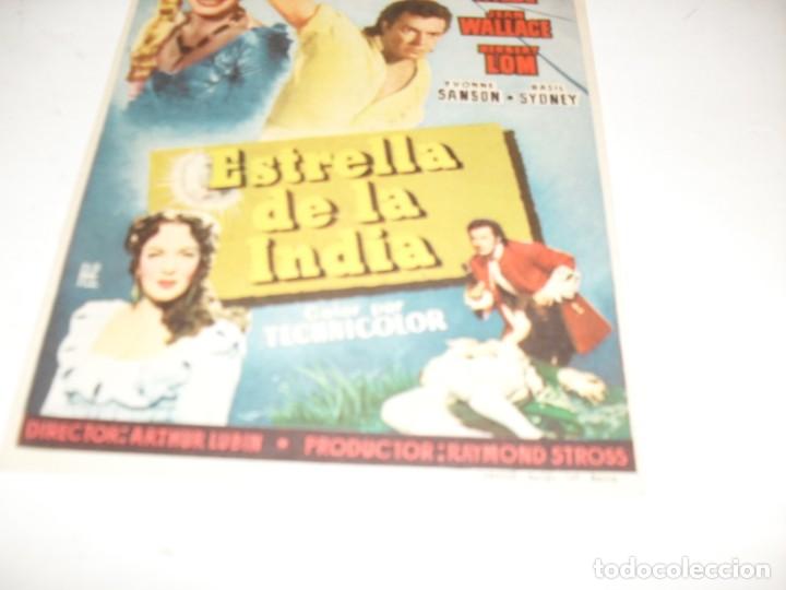 Cine: programa de mano GRANDE,con texto publicitario.titulo:ESTRELLA DE LA INDIA(CORNEL WILDE) - Foto 1