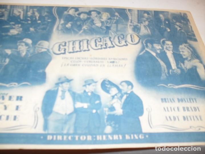 Cine: programa de mano GRANDE,con texto publicitario.titulo:CHICAGO(TYRONE POWER) - Foto 2