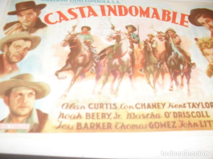 Cine: programa de mano GRANDE,con texto publicitario.titulo:CASTA INDOMABLE(ALAN CURTIS) - Foto 1