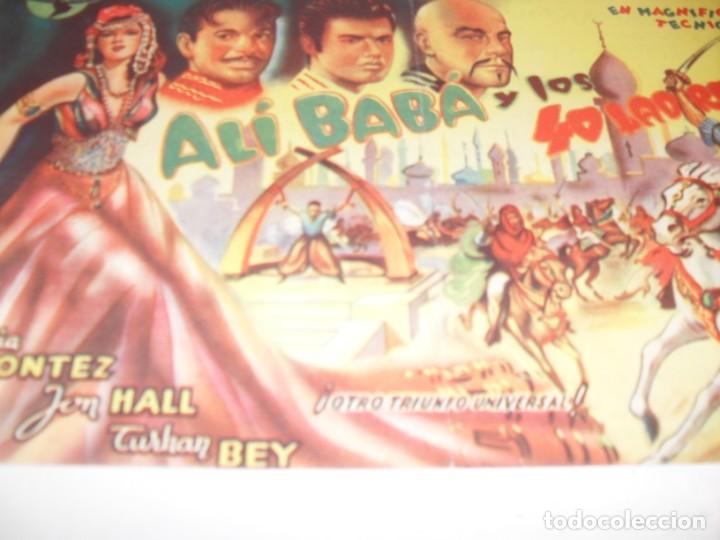 Cine: programa de mano GRANDE,con texto publicitario.titulo:ALI BABA Y LOS 40 LADRONES(M MONTEZ) - Foto 1
