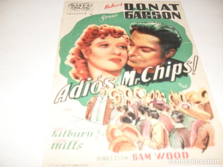 Cine: programa de mano GRANDE,con texto publicitario.titulo:ADIOS,MR.CHIPS&iexcl;(ROBERT DONAT) - Foto 1