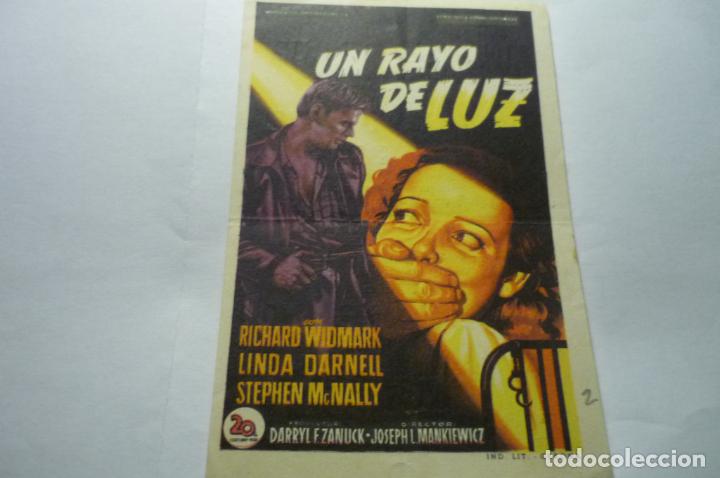  Foglietti di film di film antichi di cinema: programa un rayo de luz-richard widmark - publicidad cervantes.-villagarcia&iquest;&iquest;