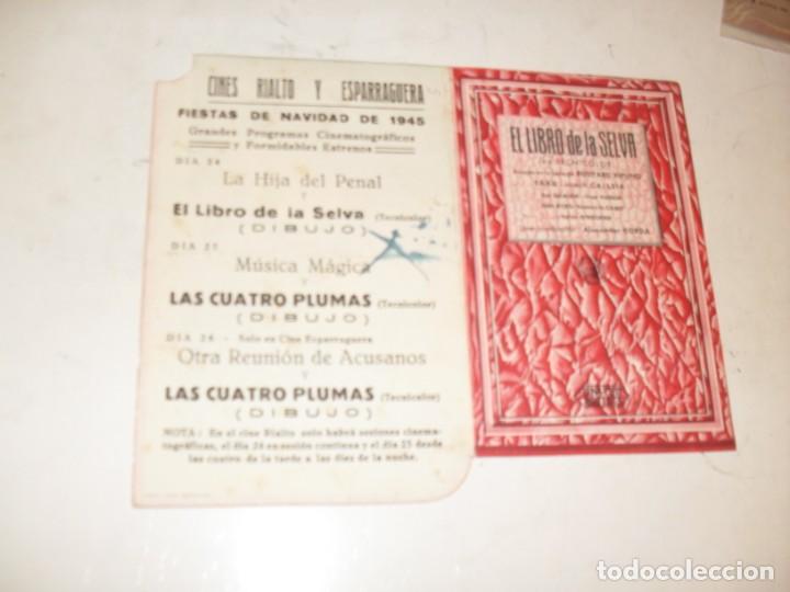 Cine: programa de mano grande con texto publicitario.titulo:EL LIBRO DE LA SELVA(SABU). - Foto 1