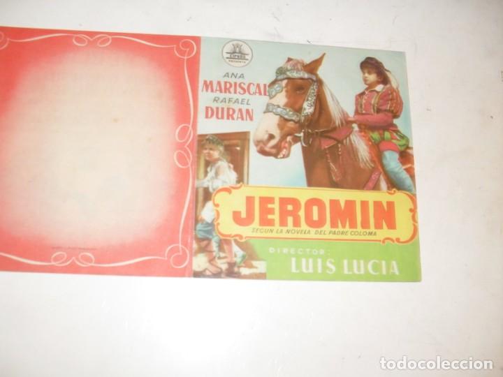 Cine: programa de mano grande con texto publicitario.titulo:JEROMIN(ANA MARISCAL). - Foto 1