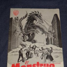 Cine: (M) PROGRAMA DE CINE - EL MONSTRUO DE TIEMPOS REMOTOS, WARNER BROS AÑO 1953, ILUSTRADO. Lote 350141199