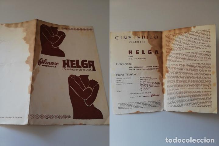 Cinema: ANTIGUO FOLLETO DE MANO/ OLD HAND BROCHURE: CINE SUIZO VALENCIA. HELGA (1968) Filmax