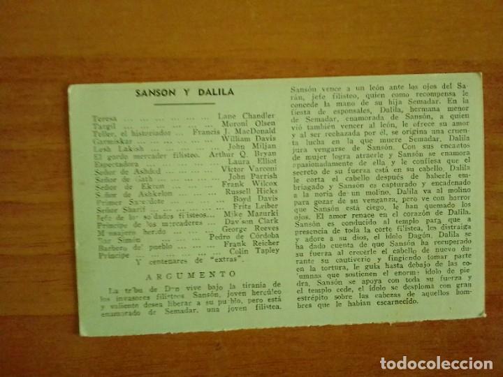 Cine: TURQ-.PROGRAMA CINE DE LA PELICULA-- SANS&Oacute;N Y DALILA - Foto 2