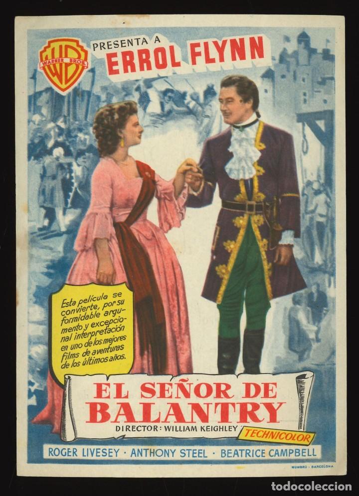 Cine: EL SE&Ntilde;OR DE BALANTRY / PROGRAMA DE CINE CON PUBLICIDAD EN REVERSO (CAPA Y ESPADA) - Foto 1