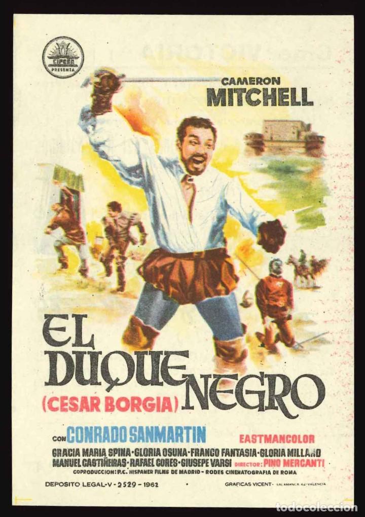 Cine: EL DUQUE NEGRO / PROGRAMA DE CINE CON PUBLICIDAD EN REVERSO (CAPA Y ESPADA) - Foto 1