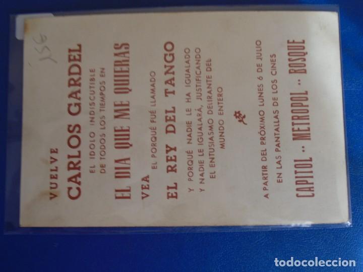 Cine: (PS-70468)PROGRAMA EL DIA QUE ME QUIERAS CON CARLOS GARDEL - Foto 2