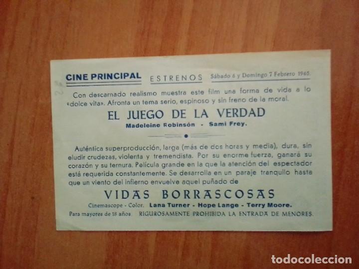Cine: VERDE2-- PROGRAMA DE CINE DE LA PELICULA - VIDAS BORRASCOSAS (c/t) - Foto 2
