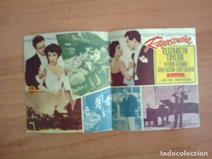 Cine: N&ordm;2-- PROGRAMA (TARJETA)DE CINE DE LA PELICULA - RAPSODIA (c/t) - Foto 2