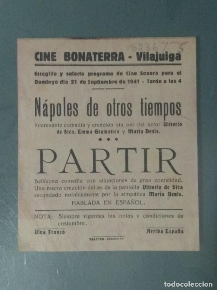 Cine: PARTIR. PROGRAMA DE CINE DOBLE. CON PUBLICIDAD. 1941. - Foto 3