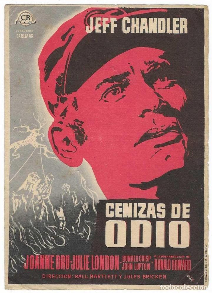 Cinema: Programa Cine. Cenizas de Odio. Joanne Dru, Julie London. 19-1420