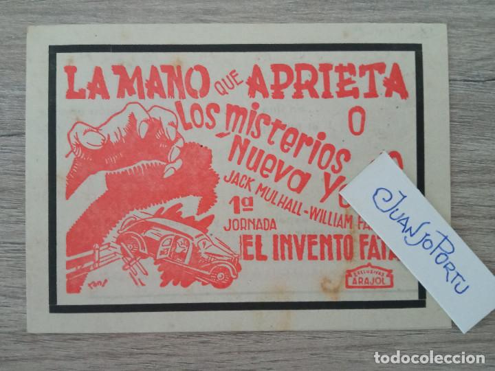 Cinema: LA MANO QUE APRIETA O LOS MISTERIOS DE NUEVA YORK, 1&ordf; JORNADA, ARAJOL, CINE ACTUALIDADES, BILBAO, 47