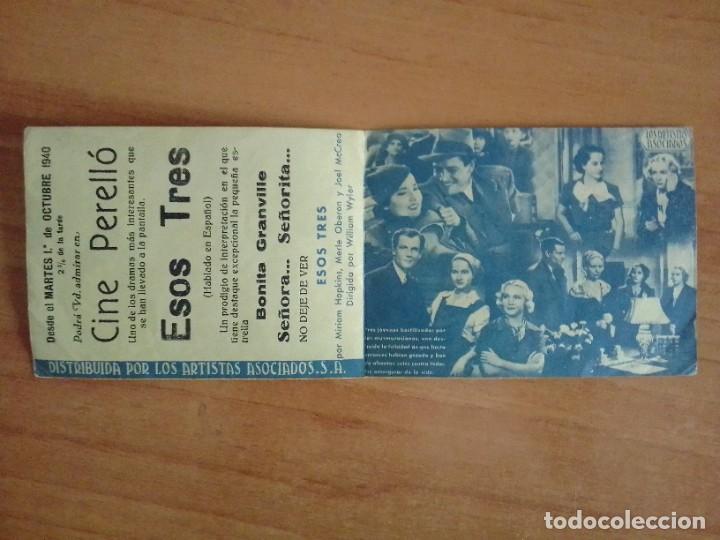 Cine: N&ordm;2-- PROGRAMA DE CINE DE LA PELICULA - ESOS TRES (c/t) - Foto 2