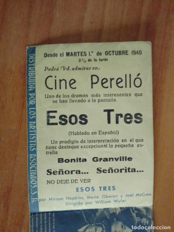 Cine: N&ordm;2-- PROGRAMA DE CINE DE LA PELICULA - ESOS TRES (c/t) - Foto 3