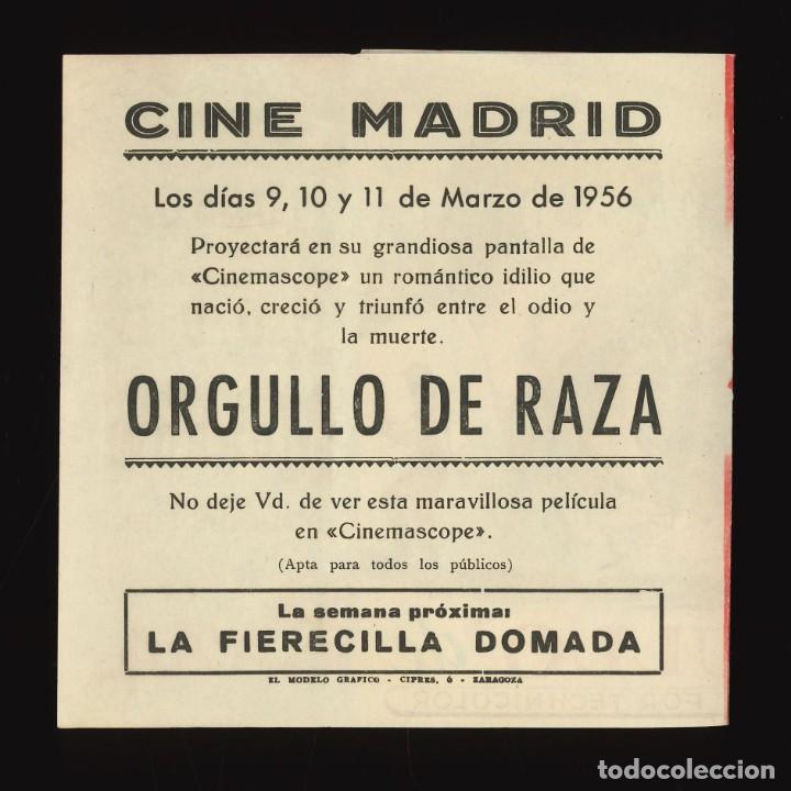 Cine: ORGULLO DE RAZA / PROGRAMA DE CINE DOBLE CON PUBLICIDAD EN TRASERA (AVENTURAS) - Foto 2
