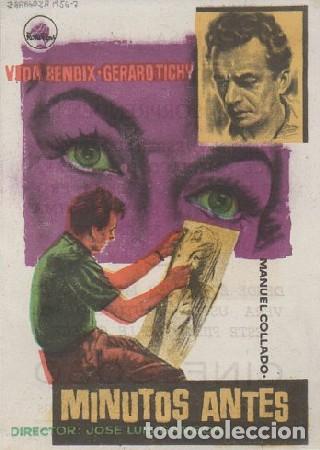 Folhetos de m&atilde;o de filmes antigos de cinema: PROGRAMA DE CINE: MINUTOS ANTES PC-5841
