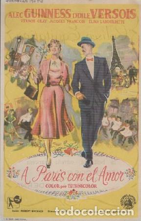 Folhetos de m&atilde;o de filmes antigos de cinema: PROGRAMA DE CINE: A PAR&Iacute;S CON EL AMOR PC-5860