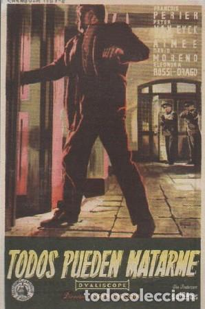 Folhetos de m&atilde;o de filmes antigos de cinema: PROGRAMA DE CINE: TODOS PUEDEN MATARME PC-5863