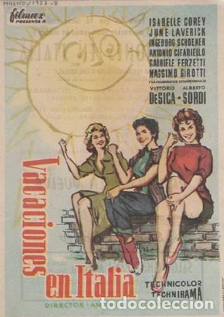 Cine: PROGRAMA DE CINE: VACACIONES EN ITALIA PC-5873