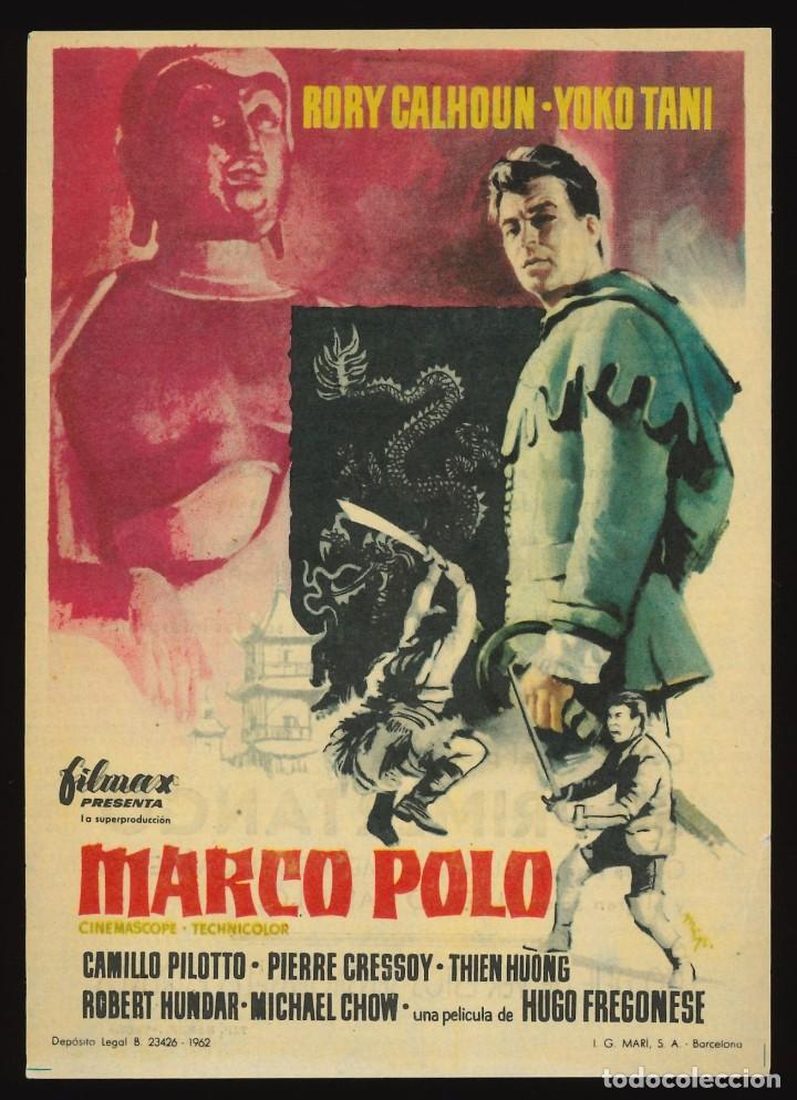 Cine: MARCO POLO / PROGRAMA DE CINE CON PUBLICIDAD EN TRASERA (AVENTURAS) - Foto 1