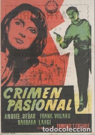 Cine: PROGRAMA DE CINE: CRIMEN PASIONAL PC-5883 - Foto 1